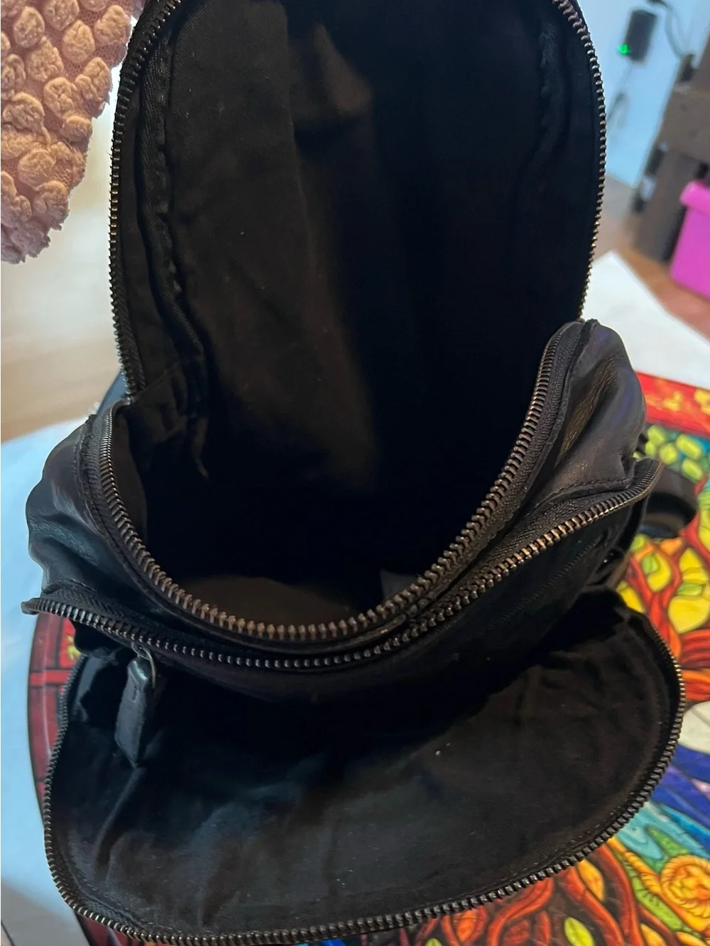 HARBOUR 2ND MEGHAN DOME LEATHER BACKPACK SOLID ASH BLACK anchor